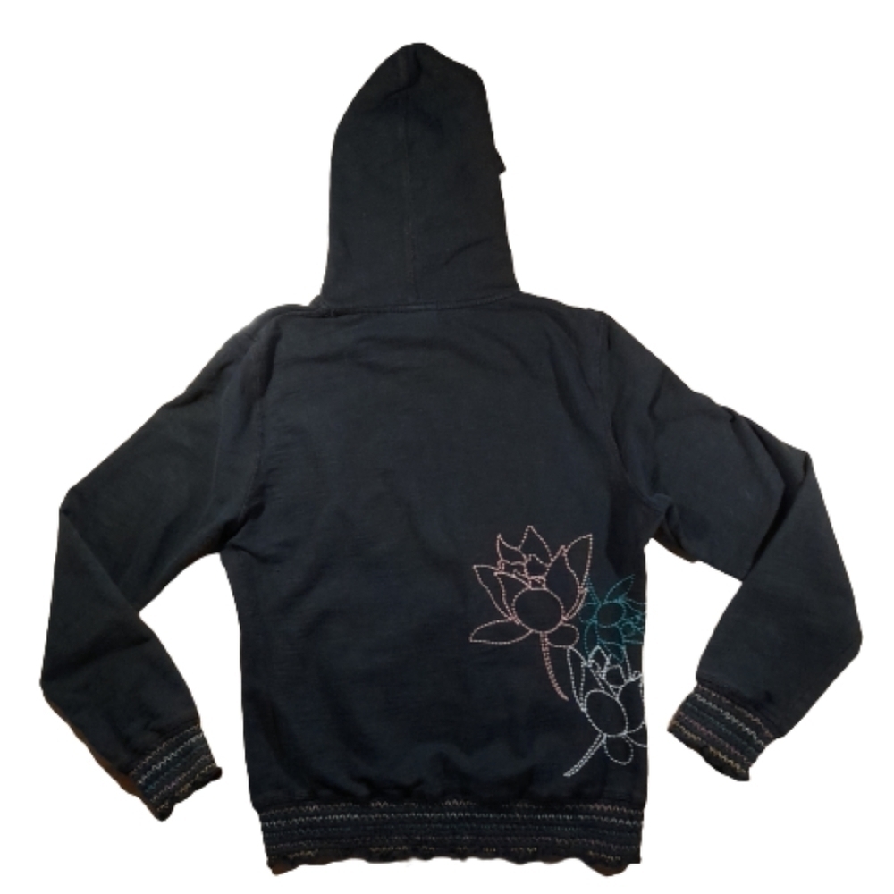 THE NORTH FACE Hoodie RARE Embroidered Size Medium black - Picture 7 of 13